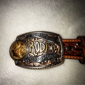 Tony Lama Limited Edition 4/21  Kids Belt  Size 24 Rodeo Champion Buckle